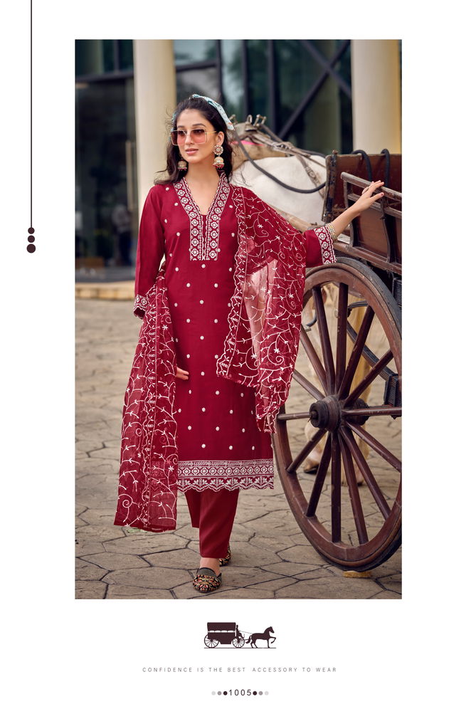 Sarah By Ossm Designer Silk Embroidery Readymade Suits Wholesale Market In Surat